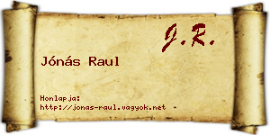 Jónás Raul névjegykártya