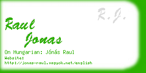 raul jonas business card